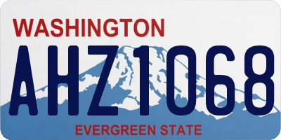 WA license plate AHZ1068