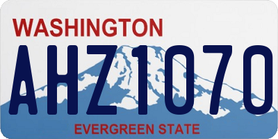 WA license plate AHZ1070