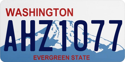 WA license plate AHZ1077