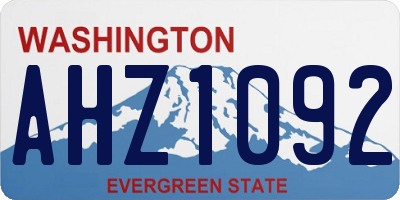 WA license plate AHZ1092