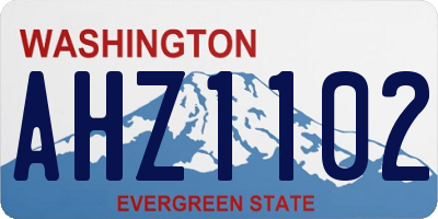 WA license plate AHZ1102