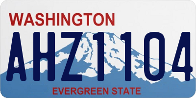 WA license plate AHZ1104
