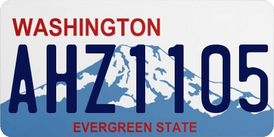 WA license plate AHZ1105