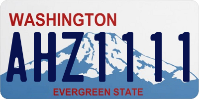 WA license plate AHZ1111