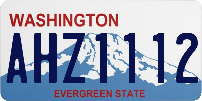 WA license plate AHZ1112