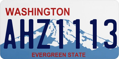 WA license plate AHZ1113