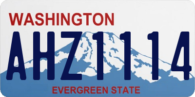 WA license plate AHZ1114