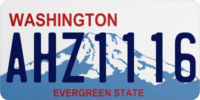 WA license plate AHZ1116