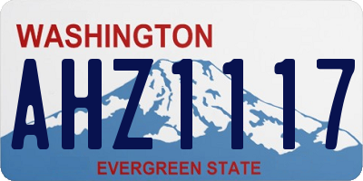 WA license plate AHZ1117