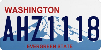 WA license plate AHZ1118