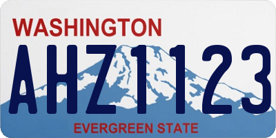 WA license plate AHZ1123