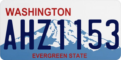 WA license plate AHZ1153