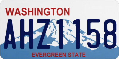 WA license plate AHZ1158