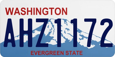 WA license plate AHZ1172