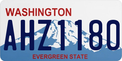 WA license plate AHZ1180