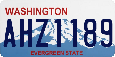 WA license plate AHZ1189