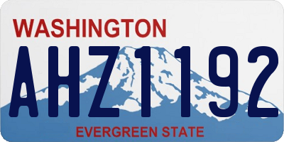 WA license plate AHZ1192