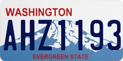 WA license plate AHZ1193