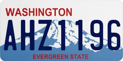 WA license plate AHZ1196