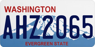 WA license plate AHZ2065