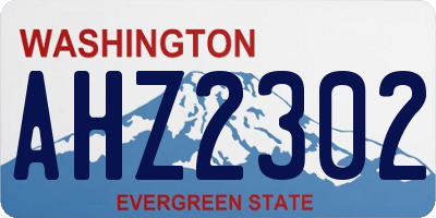 WA license plate AHZ2302
