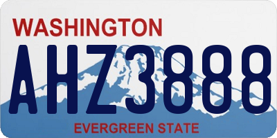 WA license plate AHZ3888