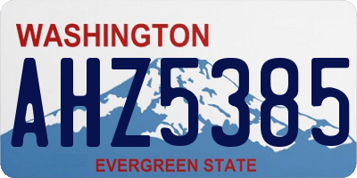 WA license plate AHZ5385