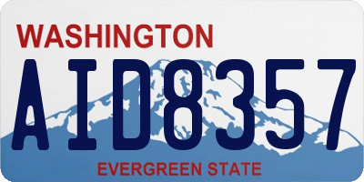 WA license plate AID8357