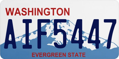 WA license plate AIF5447
