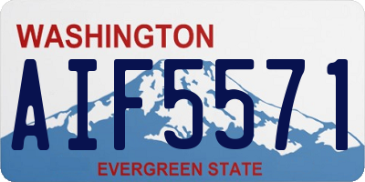 WA license plate AIF5571