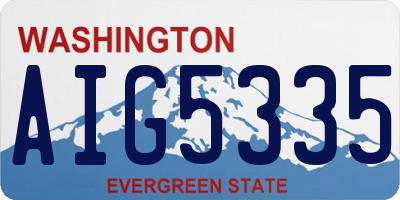 WA license plate AIG5335