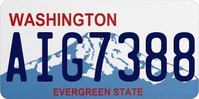 WA license plate AIG7388