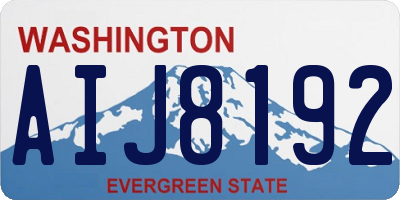 WA license plate AIJ8192