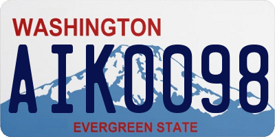 WA license plate AIK0098