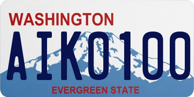 WA license plate AIK0100