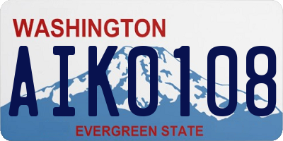 WA license plate AIK0108