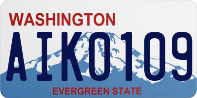 WA license plate AIK0109