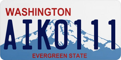 WA license plate AIK0111