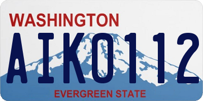 WA license plate AIK0112