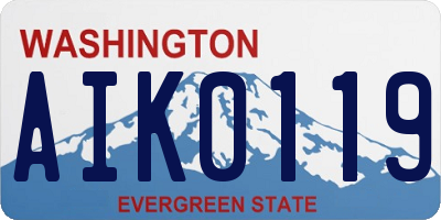 WA license plate AIK0119