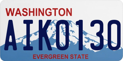 WA license plate AIK0130