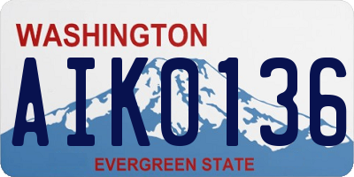 WA license plate AIK0136