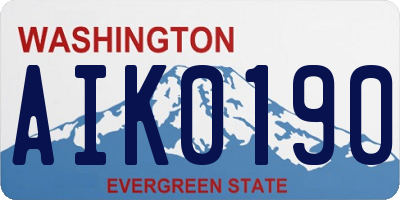 WA license plate AIK0190