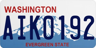 WA license plate AIK0192