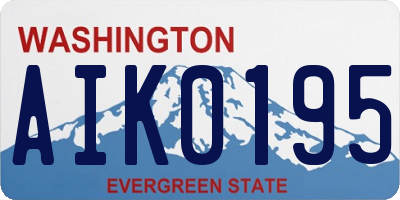 WA license plate AIK0195
