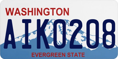 WA license plate AIK0208