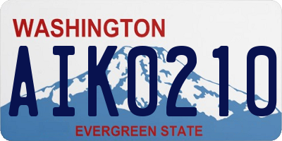 WA license plate AIK0210