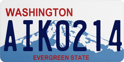 WA license plate AIK0214