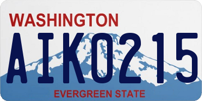 WA license plate AIK0215