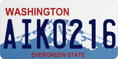 WA license plate AIK0216